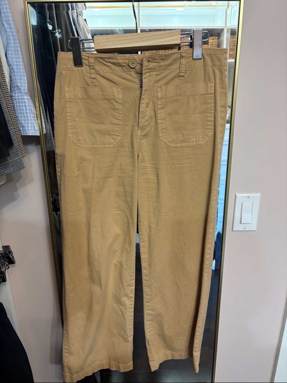 Social Sanctuary Wide-Leg Chinos in Khaki